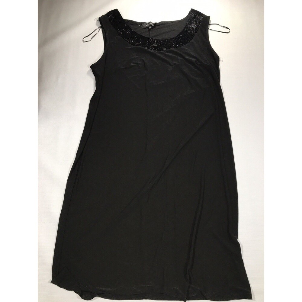 R&M Richards Sz 14 Sleeveless  Embellished Dress Black